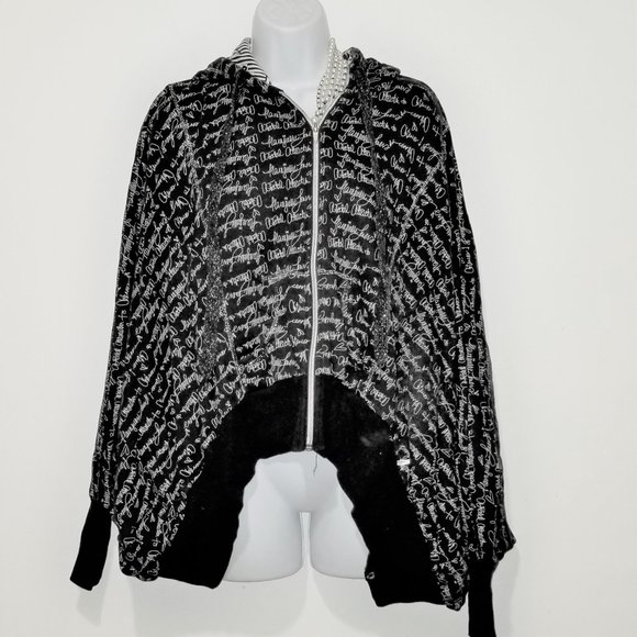 Harajuku Lovers Tops - Harajuku Lovers 100% COTTON SIRIOUS FUN BIG HOODED SWEATSHIRT SZ M